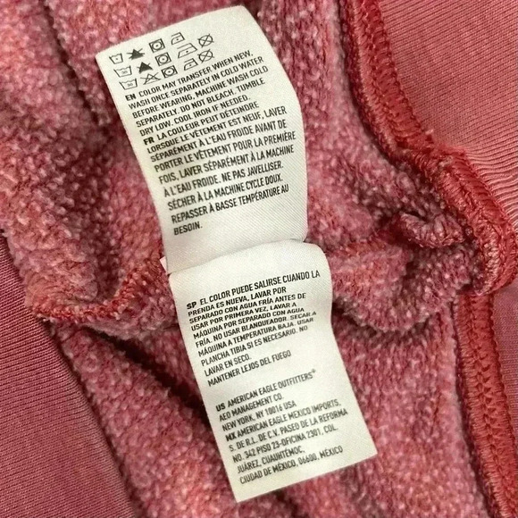 American Eagle Vintage Wash Red Hoodie Sweatshirt Pullover Hooded Size M - Picture 6 of 8